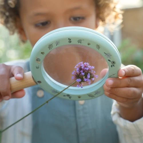 זכוכית מגדלת מעץ – כחול – חברי היער