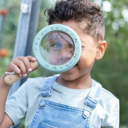 זכוכית מגדלת מעץ – כחול – חברי היער