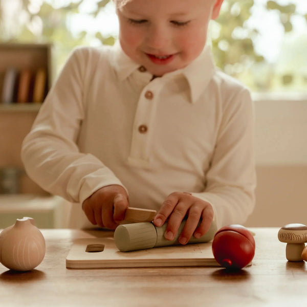 סט ירקות לחיתוך מעץ