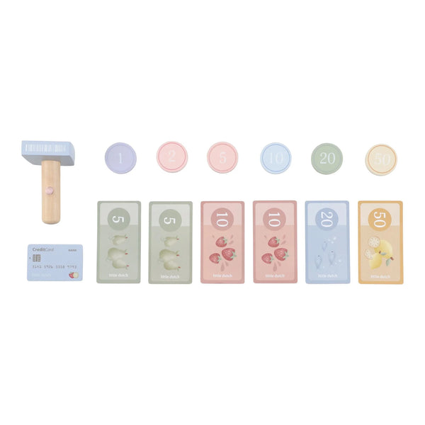 קופה רושמת מעץ עם סורק וקורא כרטיסים