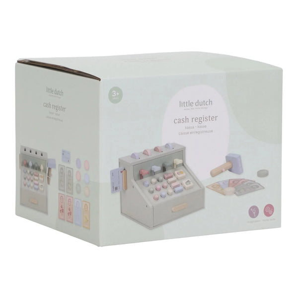 קופה רושמת מעץ עם סורק וקורא כרטיסים