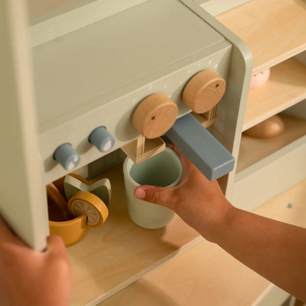 פינת קפה מעץ