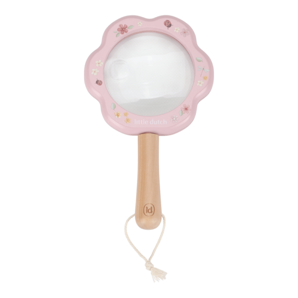 זכוכית מגדלת מעץ – ורוד – גינת הפיות