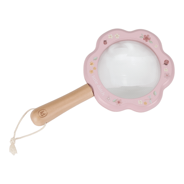 זכוכית מגדלת מעץ – ורוד – גינת הפיות