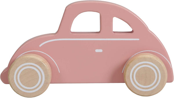 מכונית מעץ בצבע ורוד