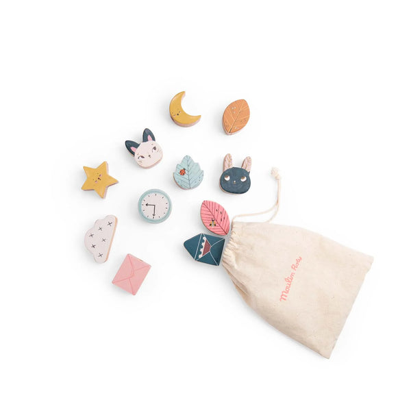 משחק עם 14 חרוזי עץ להשחלה, אחרי הגשם