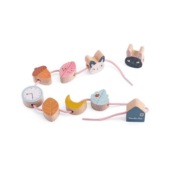 משחק עם 14 חרוזי עץ להשחלה, אחרי הגשם