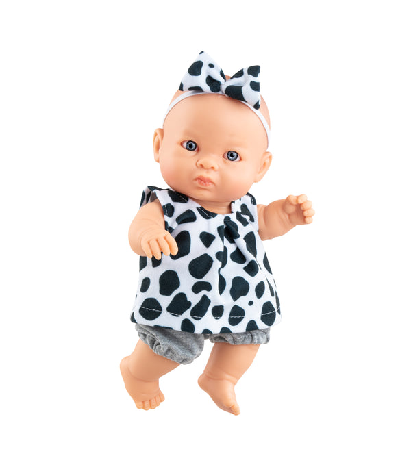 (21 ס"מ) בובה – ג'אנה בשמלה שחור-לבן