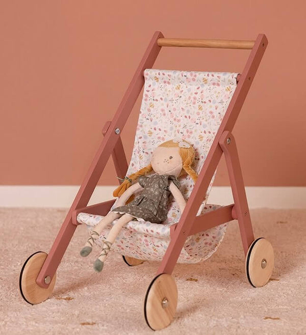 עגלת בובות – פרחים ופרפרים