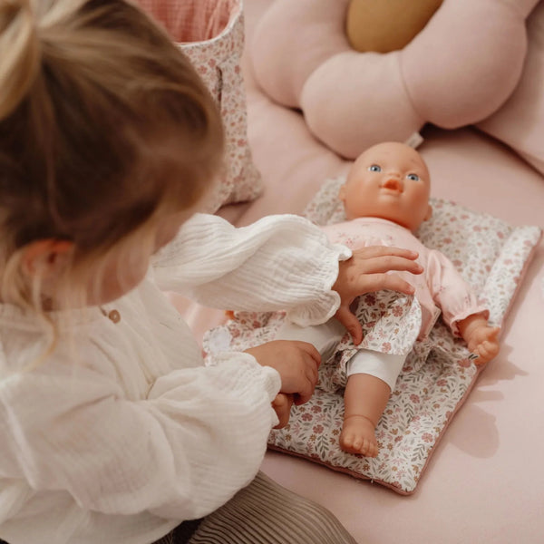 תיק חיתולים לבובות – צבעוני – פרחים עדינים