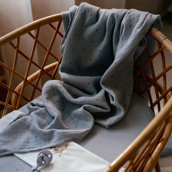 חיתול מוסלין 120X120 ס"מ – כחול – Essentials