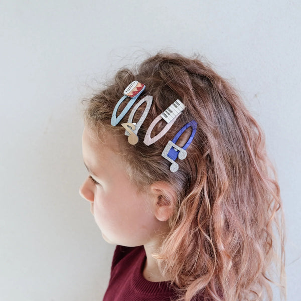 סט 4 קליפסים לשיער-  מוזיקה