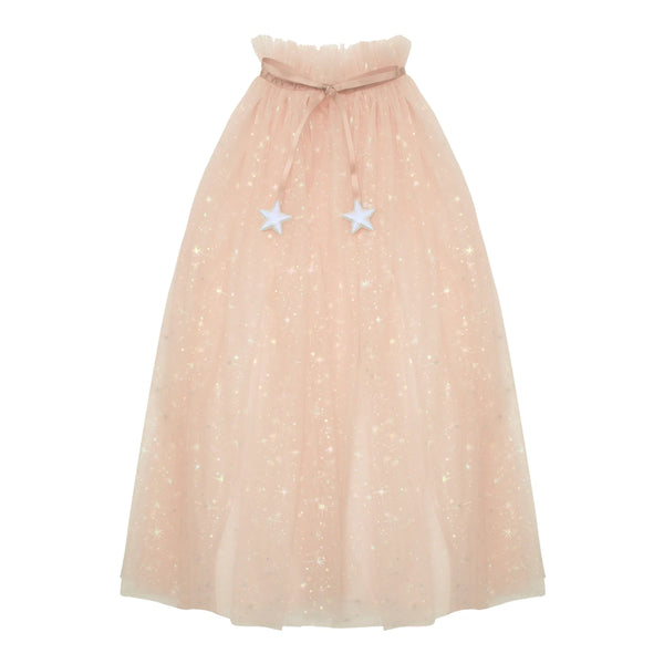 גלימת נסיכה ורודה מנצנצת