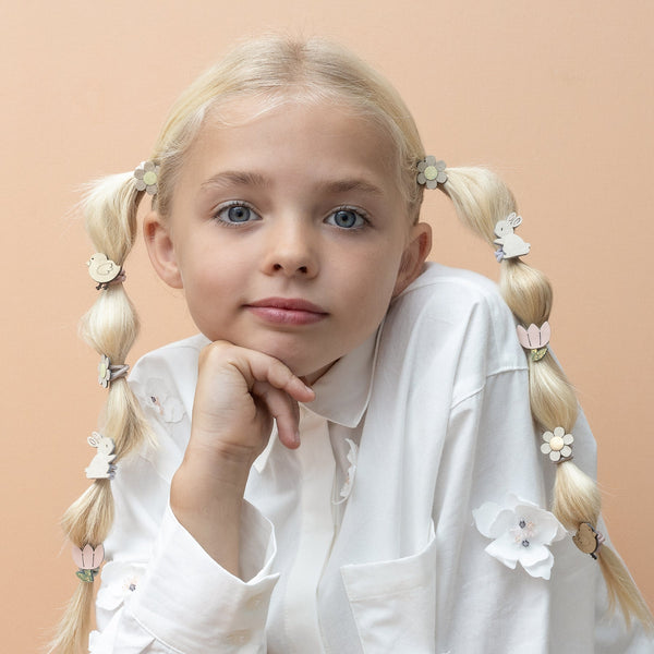 סט 8 מיני גומיות אביביות לשיער