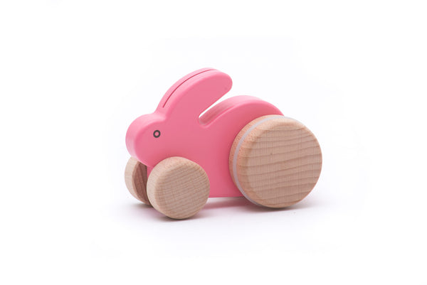 Bajo Small Rabbit Push Along (pink)