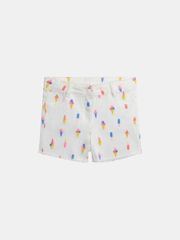 מכנסיים קצרים לבנות עם הדפס גלידות ZASOLSHORT