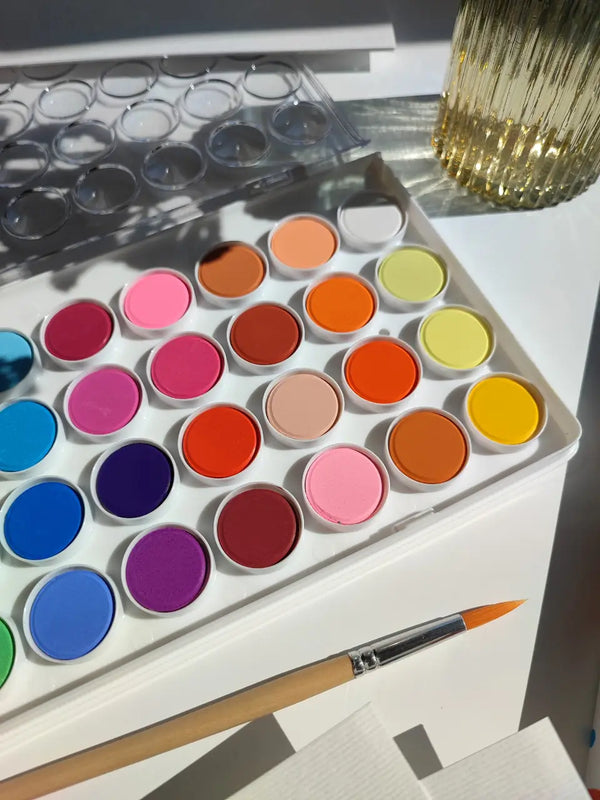 ערכת צבעים - פלטה של 36 צבעי מים אטומים