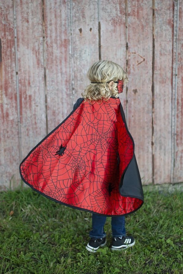 Reversible Spiderman & Batman cape and mask