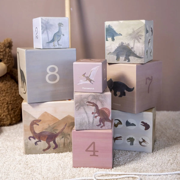 מגדל קוביות 123 דינוזאורים