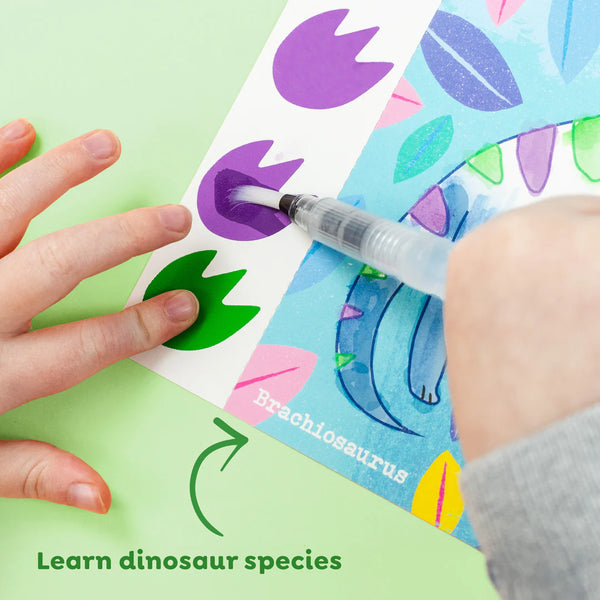 DINOSAURS ערכת צבעי מים עם מברשת מים