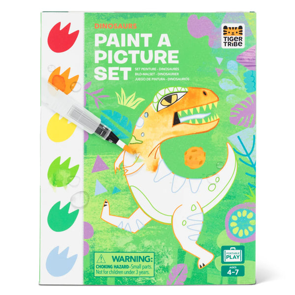 DINOSAURS ערכת צבעי מים עם מברשת מים