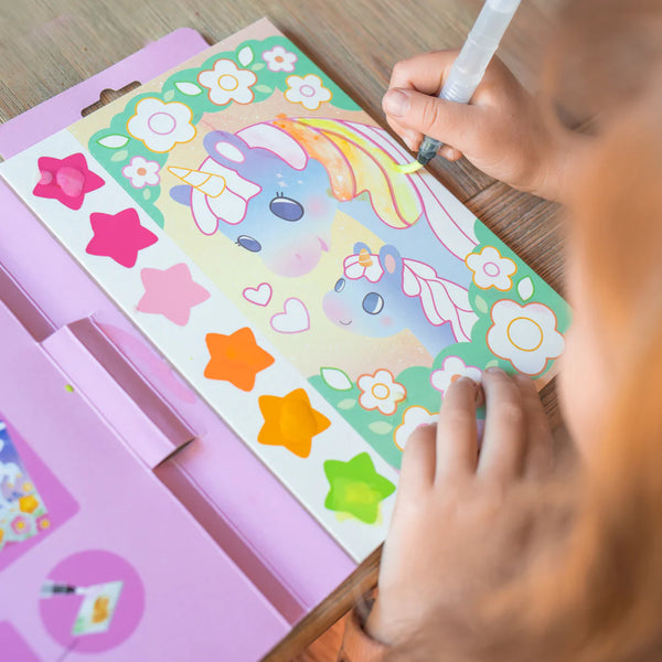 UNICORN ערכת צבעי מים עם מברשת מים