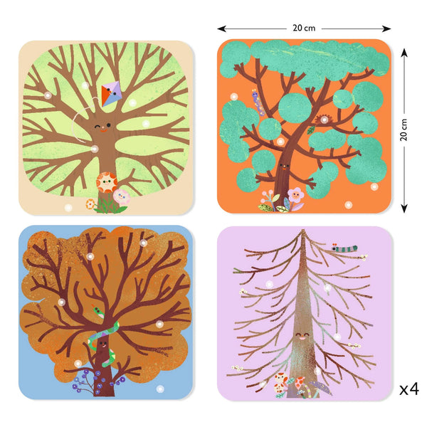 יצירה קטנים - מעגל העונות הדבקה