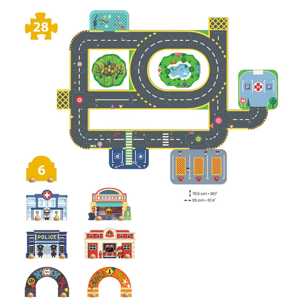 פאזל רצפה 28 + 6 - העיר שלי