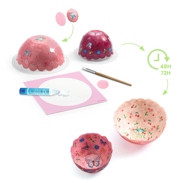 יצירה DIY - הדבקת נייר - קערות באויר הפתוח