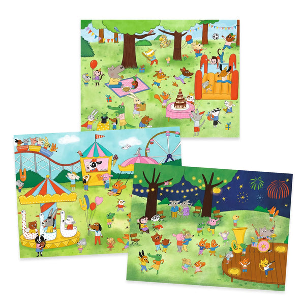 יצירה - הדבקה עם עפרון , חוגגים ביער RUB-DOWN TRANSFERS PARTY