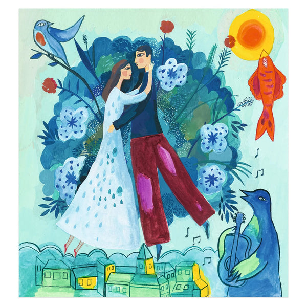 יצירה בהשראת אמנים - מארק שאגאל,צבעי מים