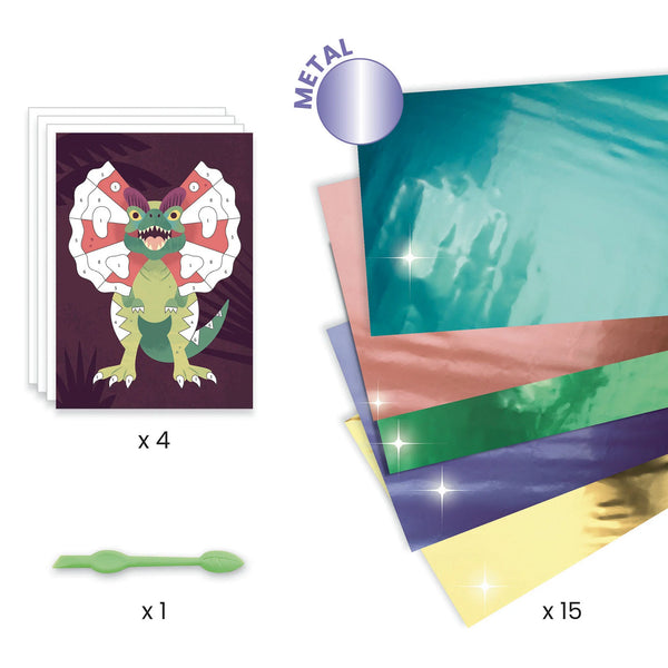 יצירה עם דפי פויל - דינוזאורים