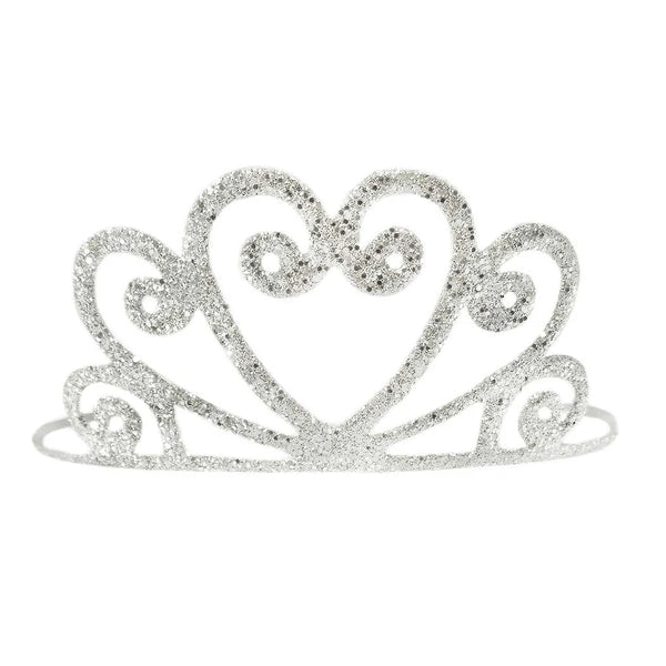 SILVER GLITTER CROWN TIARA