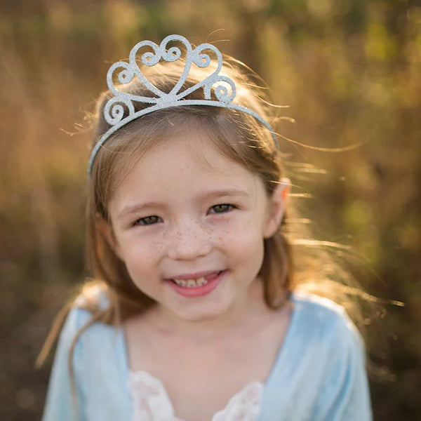 SILVER GLITTER CROWN TIARA