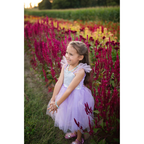 שמלת נסיכה עם פאייטים לילך