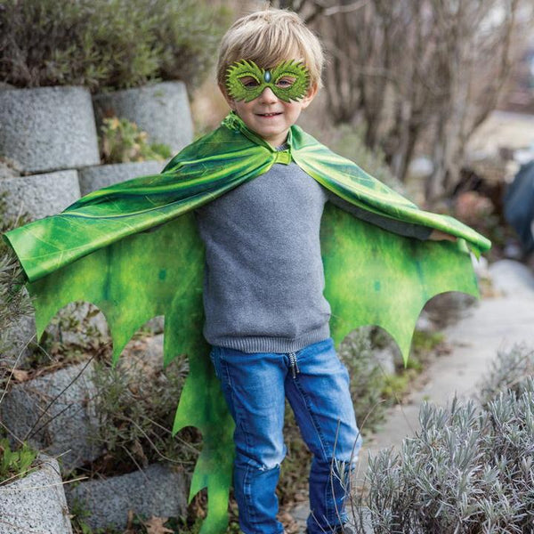 תחפושת 4/6 - כנפי דרקון ירוק + מסיכה