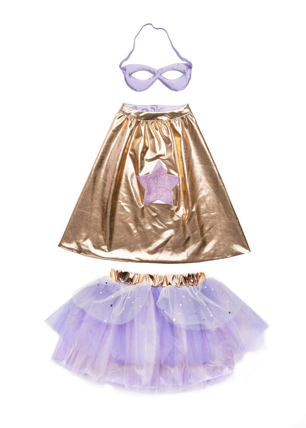 Super-tutu Gold, cape and mask set