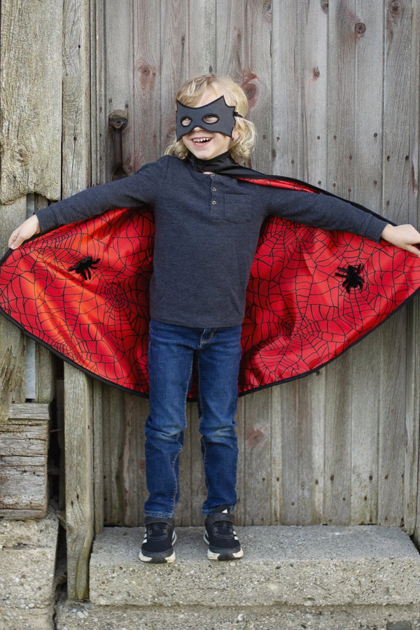 Reversible Spiderman & Batman cape and mask