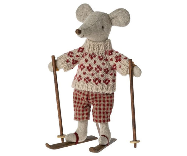 Winter Maileg mouse Mum with ski