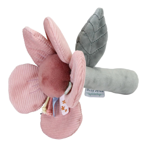 Rattle Toy Pink Flower Little Dutch