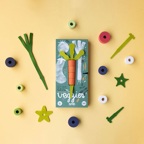 משחק השחלה מעץ – Veggies – Londji