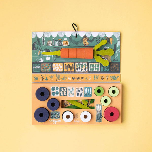 משחק השחלה מעץ – Veggies – Londji