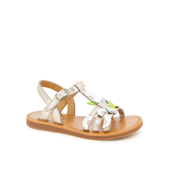 Plagette Multi Daisy leather sandals