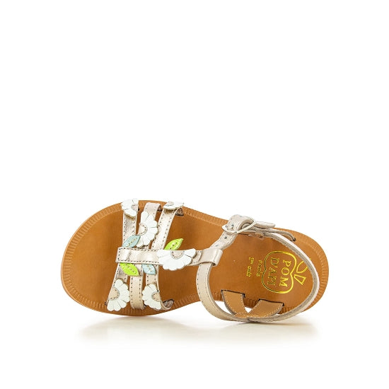 Plagette Multi Daisy leather sandals