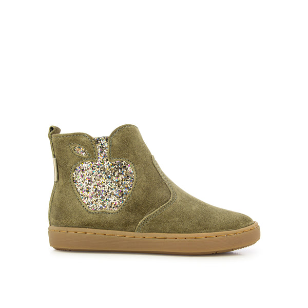 Play New Apple Khaki Shoo Pom boots