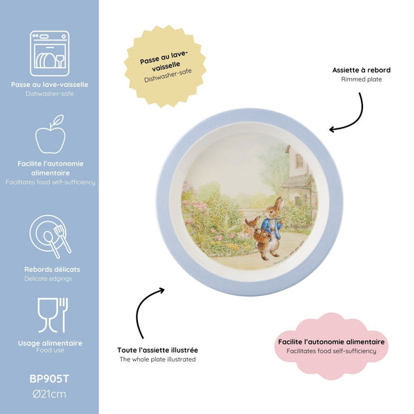 צלחת שוליים גדולה פיטר הארנב (קוטר 21)