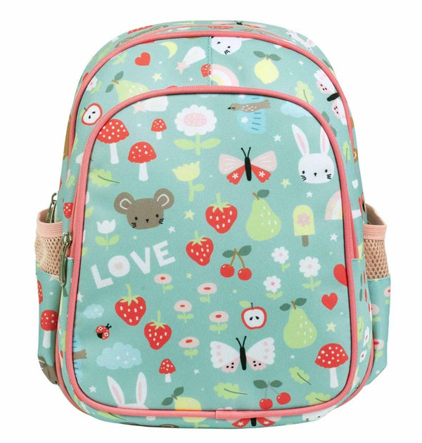 A little lovely company kids' backpack תיק גב MINT CHEERFUL PRINT