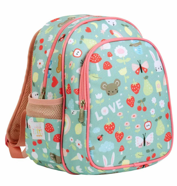 A little lovely company kids' backpack תיק גב MINT CHEERFUL PRINT