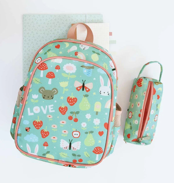 A little lovely company kids' backpack תיק גב MINT CHEERFUL PRINT