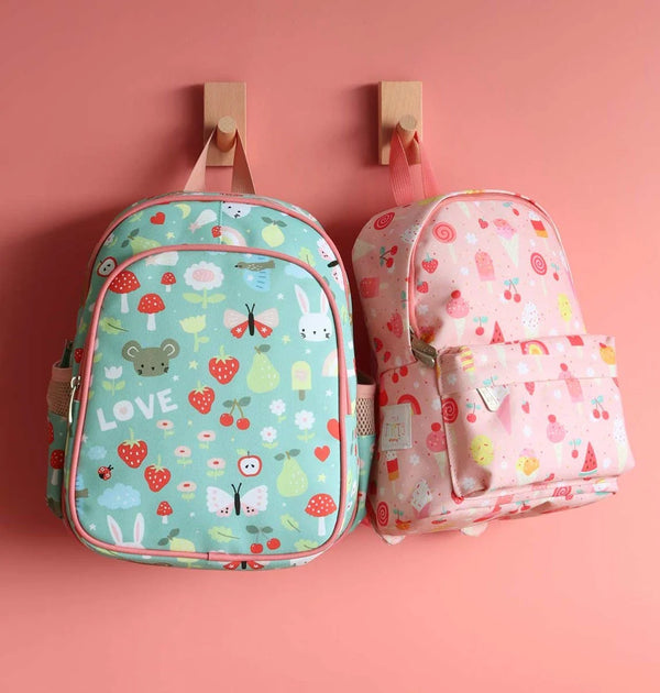 A little lovely company kids' backpack תיק גב MINT CHEERFUL PRINT